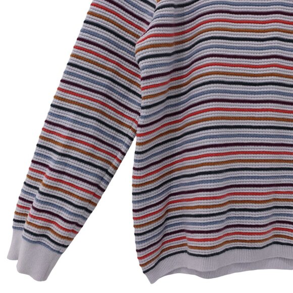 Faherty Sierra Rainbow Sweater Sz L Multicolor Striped Cotton Cashmere Blend - Picture 3 of 12